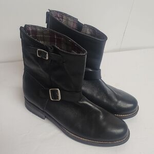Made In Portugal Black Leather TOPMAN Ankle Boots with Buckles & Back Zipper